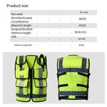 Reflective Vest Multi Function Multi Pocket Patrol Duty Reflective Vest Traffic Reflective Vest Lettering Safety Protective Clothing