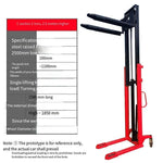 2t 2.5m Manual Forklift C-steel Hydraulic Lifting Truck Stacking Truck Lifting Forklift Lift