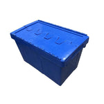 600 * 400 * 320mm Inclined Plug Turnover Box With Cover Logistics Transfer Box Material Basket Inclined Plug Box Super Distribution Box Blue