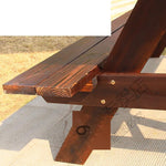 Anticorrosive Wood Leisure Outdoor Table And Chair Combination Table Set Products Conjoined Tables And Chairs Length 120 x Width 60 x Height 60 CM