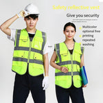 6 Pieces Reflective Vest Reflective Vest Safety Vest Safety Suit Motorcycle Construction Riding Vest Fluorescent Yellow