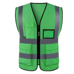 Grass Green Multi Pocket Reflective Vest Traffic Protection Reflective Vest Warning Clothing Construction Road Maintenance