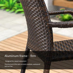 Outdoor Table And Chair Combination Leisure Rattan Chair Courtyard Garden Terrace Dining Table And Chair Outdoor Balcony Open-air Table And Chair