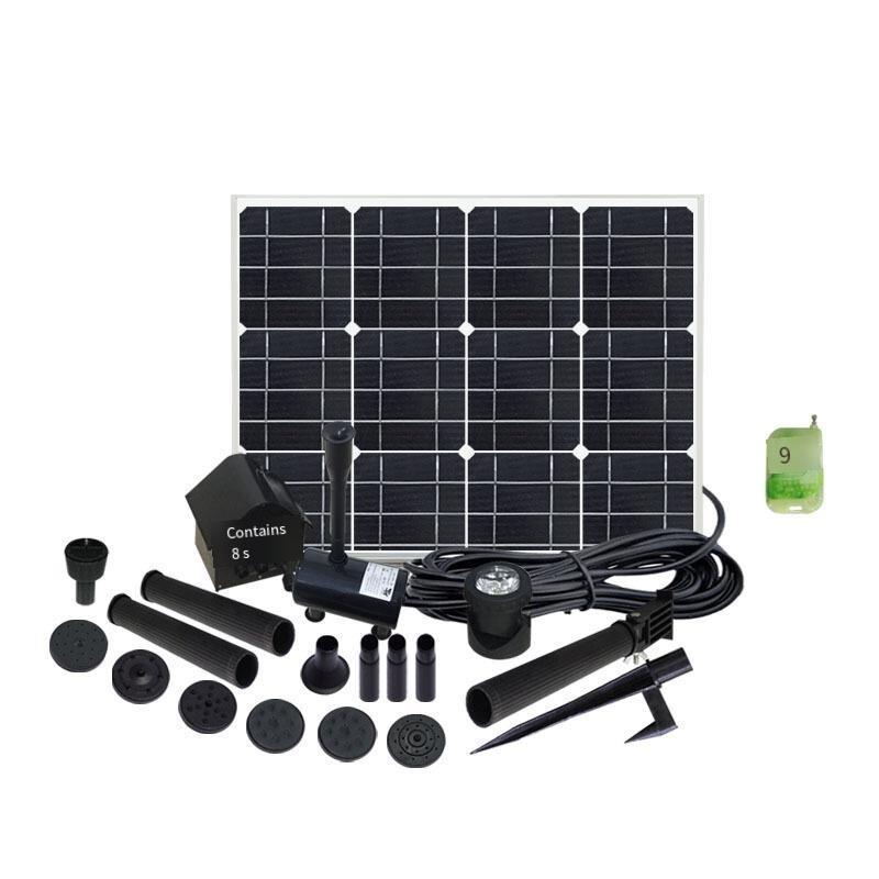 2.8W With Battery+5 Led Lights Fountain Battery Charging Solar Fountain Outdoor Garden Landscape Fountain Solar Water Pump With LED Light Fountain