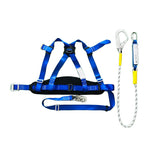 Half Body Industrial Safety Harness Roof Construction Fall Protection Adjustable for Aerial Work, Electrician, Outdoor, Construction, Rappelling (With 1.5m Shock Absorbing Lanyard)
