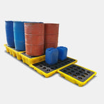 Spill Pallet  Two Drums Pallet 120 Liters Spill Capacity 130*680*300mm Injection Molding Process Leak-proof Pallet Platform Chemical Warehouse Oil Container Petroleum Drums Dangerous Waste Liquid Oil Pan