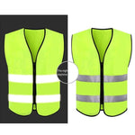 High Visibility Reflective Safety Vests Zipper Reflective Vest Fluorescent Yellow Breathable Construction Workwear