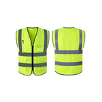 Reflective Vest Multi Pocket Reflective Vest Night Safety Staff Construction Fluorescent Clothing