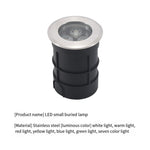 LED All Stainless Steel Small Buried Lamp Outdoor Embedded Waterproof Small Buried Lamp 62 * 80mm Warm Light  12v