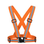 Safety Straps Reflective Safety Vest High Visibility Adjustable Elastic Strap for Running Jogging Cycling Walking in Night - Orange