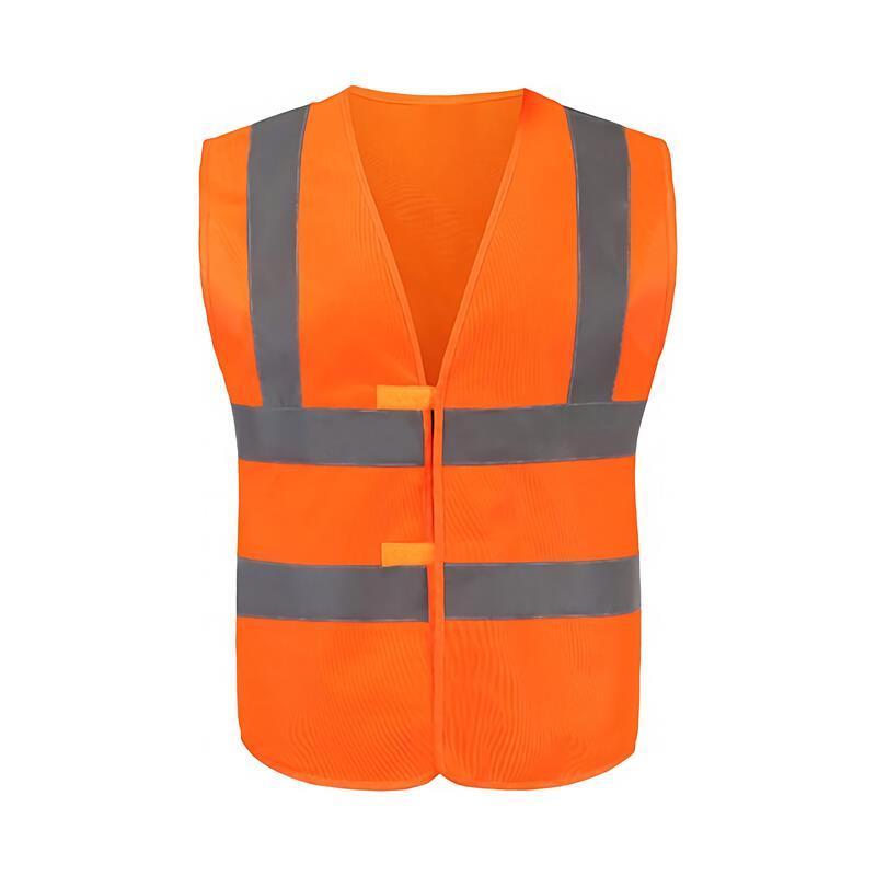 15 Pieces Reflective Vest Back Center Warp Knitted Fluorescent Orange Men & Women, Work, Cycling, Runner, Surveyor, Volunteer, Crossing Guard, Road, Construction