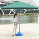 Large Sun Umbrella Commercial Courtyard Umbrella Outdoor Large Stall Umbrella Square Rectangular Umbrella Folded Red 1.8 * 2.2 M (With Base)