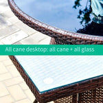 Balcony Table Chair Rattan Chair Three Piece Set Outdoor Small Tea Table Combination Two Chairs One Table With Cushion