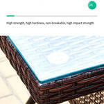 Balcony Table Chair Rattan Chair Three Piece Set Outdoor Small Tea Table Combination Two Chairs One Table With Cushion