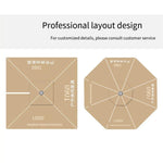 Outdoor Sunshade Umbrella Windproof Umbrella Large Stall Umbrella Terrace Garden Balcony Umbrella Red Upgrade Square [130kg Water Tank Pulley] 2.5 * 2.5m