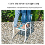 Outdoor Plastic Wood Balcony Table And Chair Combination Outdoor Courtyard Leisure Table And Chair Rope Back Chair (straight) * 4 + Plastic Wood