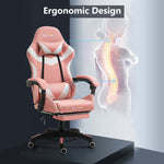 ECVV Gaming Chair Ergonomic Racing Style Recliner Chair Vibrating Massage Thickened PU Leather Latex Filling for E-sports Player Gaming Anchor
