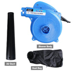 ECVV Blower 750W 13,000 RPM Corded Electric Leaf Blower Vacuum Cleaner with Collection Bag Single Speed for Home, Garden, Car Dust Removal