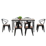 Outdoor Table And Chair Combination Cafe Balcony Garden Plastic Wood Table And Chair Anti-corrosion And Sun Protection One Table And Six Chairs
