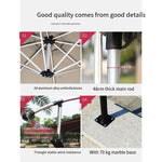 Outdoor Umbrella Courtyard Umbrella Balcony Sunshade Umbrella Outdoor Stall Big Sun Umbrella Garden Terrace Outdoor Roman Umbrella