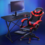 ECVV Gaming Chair and Gaming Table Set Ergonomic Chair Desk Combination Home Office Study Workstation Use for E-sports Player Gaming Anchor